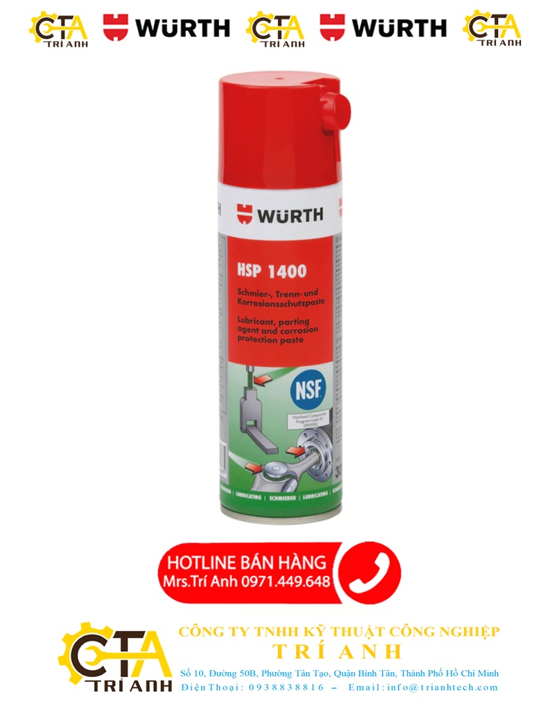 WURTH MỠ CHỊU NHIỆT HSP 1400